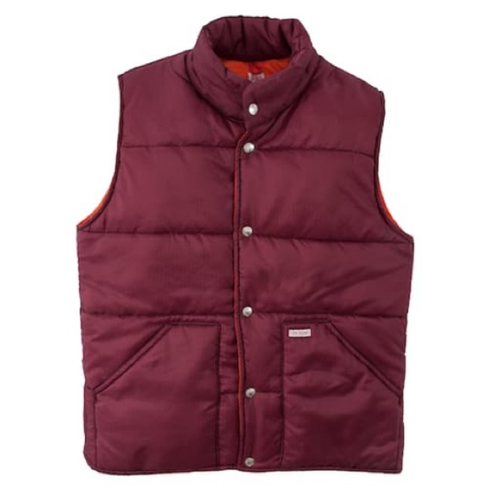Topo Designs Puffer Vest in Burgundy size Men’s M